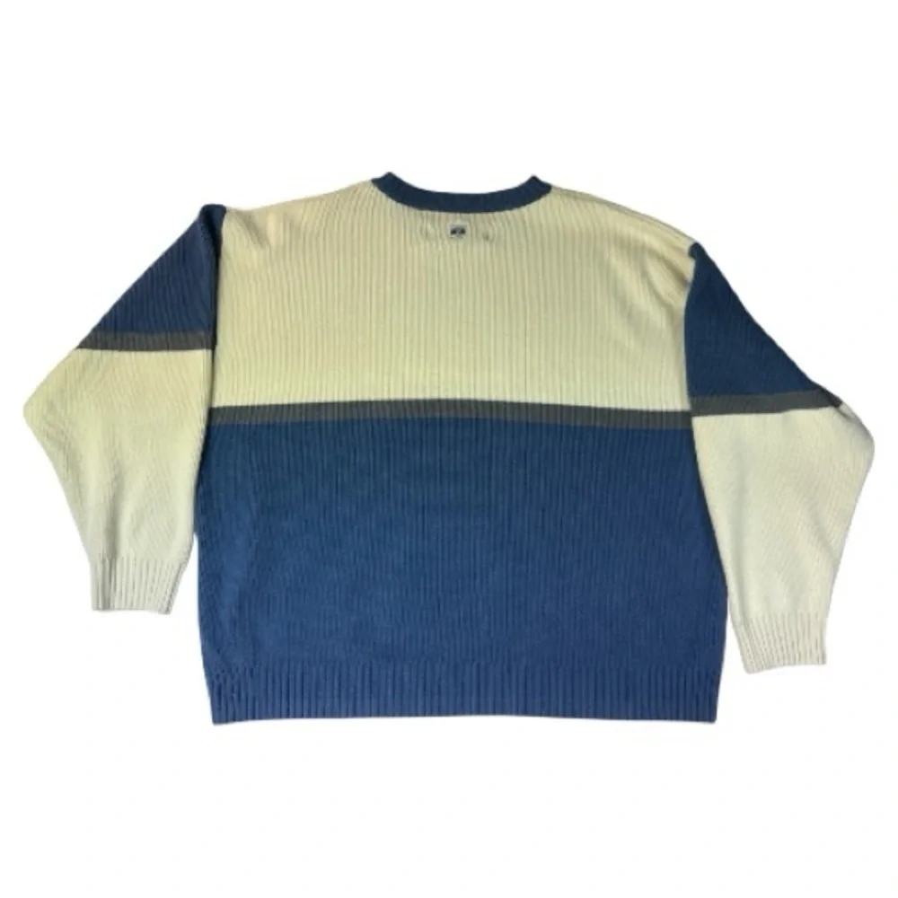Pelle Pelle Blue and Cream Men's Sweater 3X